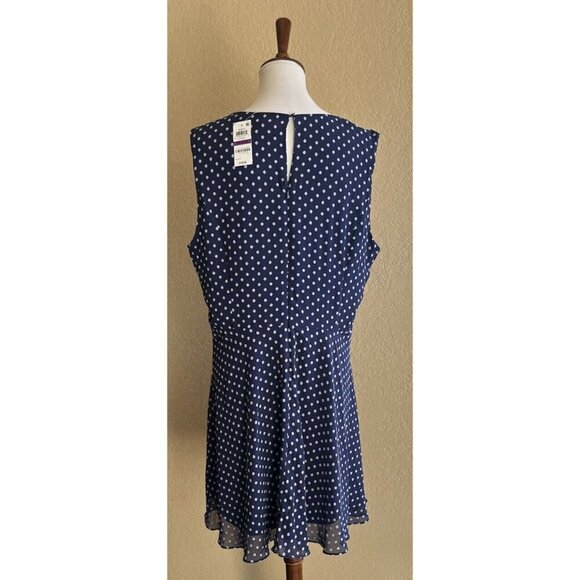 Maison Jules Womens Navy Blue Sheer Floral Ruffle Sheath Dress Size XXL - Picture 2 of 10